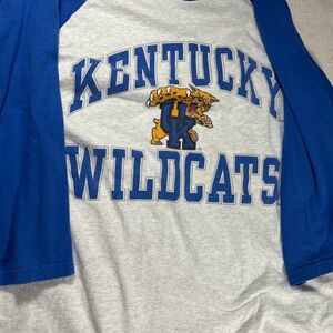 Logo Athletic Kentucky Wildcats Kids 3/4 length baseball t-Shirt - Blue and Gray